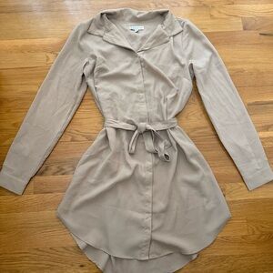 American Tall Taupe Long Sleeve Dress
